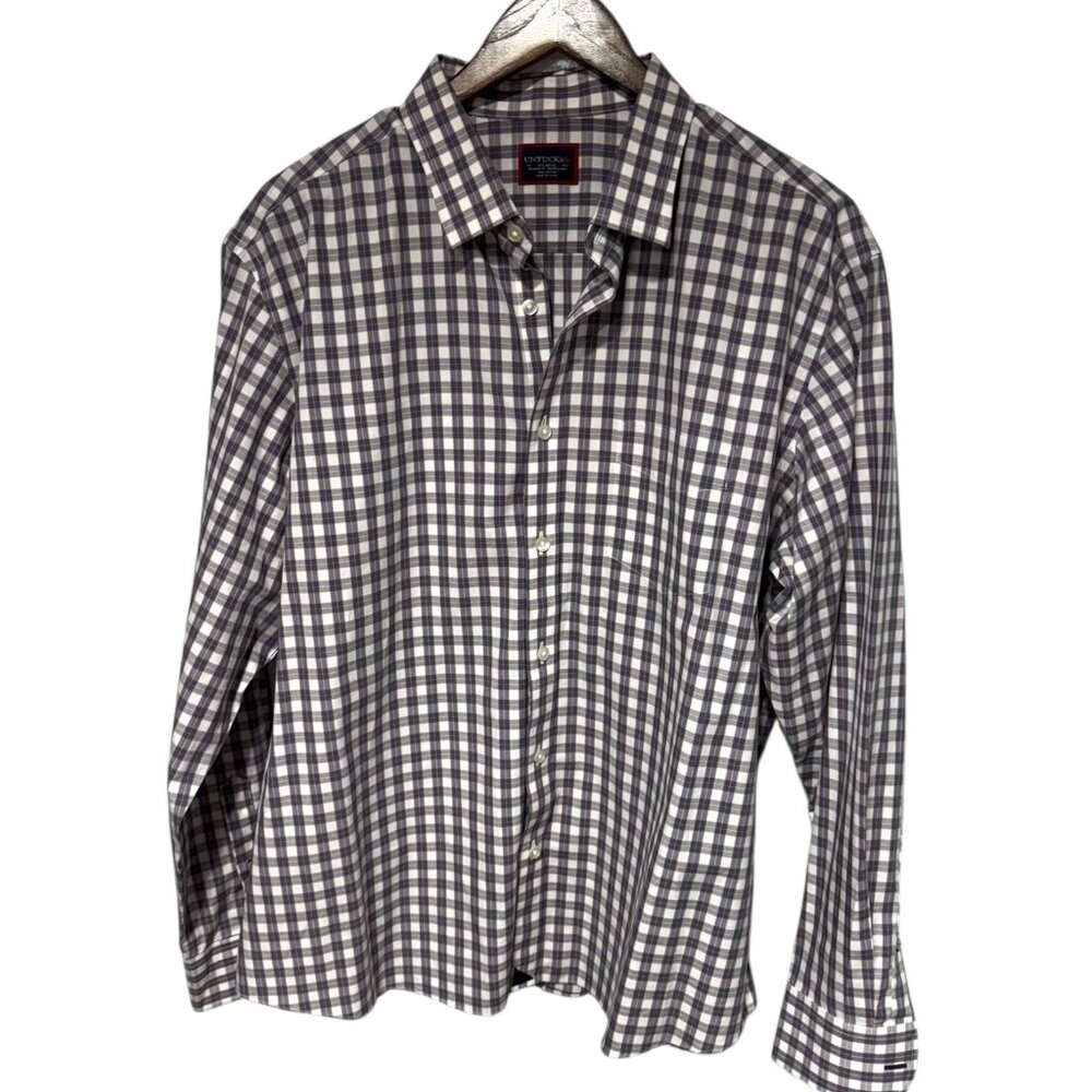 Untuckit Plaid Button Front Shirt Size XL